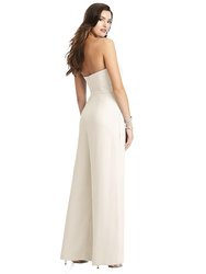 Strapless Notch Crepe Jumpsuit With Pockets - 3066 