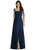 Tie-Shoulder Chiffon Maxi Dress with Front Slit - 3042 - Midnight Navy