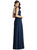 Tie-Shoulder Chiffon Maxi Dress with Front Slit - 3042
