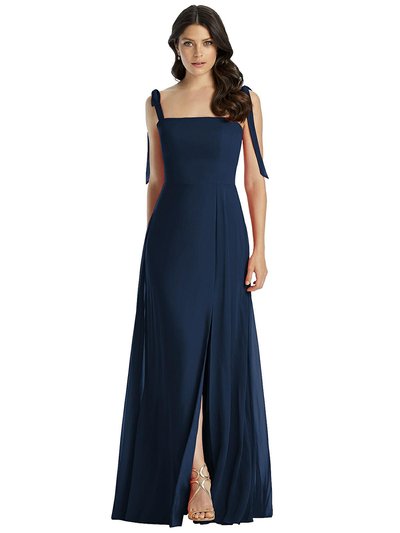 Dessy Collection Tie-Shoulder Chiffon Maxi Dress with Front Slit - 3042 product