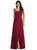 Tie-Shoulder Chiffon Maxi Dress with Front Slit - 3042 - Burgundy