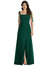 Tie-Shoulder Chiffon Maxi Dress with Front Slit - 3042 - Hunter Green