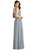 Tie Shoulder Chiffon Maxi Dress with Front Slit