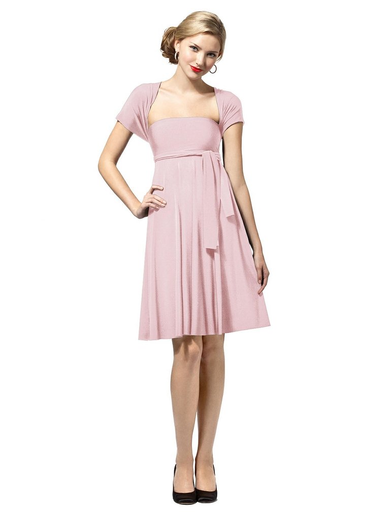 Twist Wrap Convertible Mini Dress - LBTWIST - Chalk Pink
