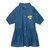 3/4 Sleeve Dress With Pocket - Blue Chambray - Blue Chambray
