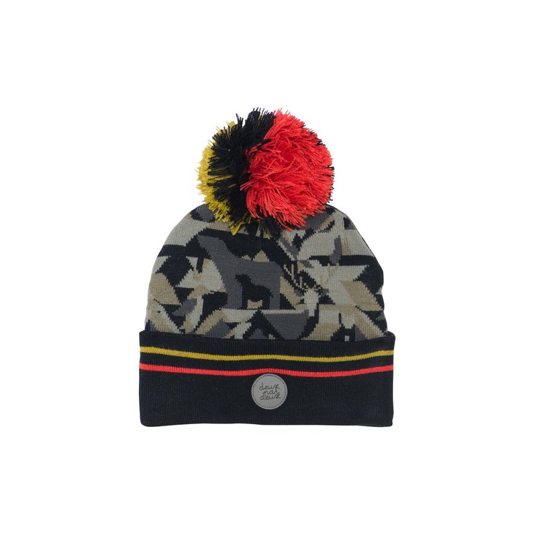 Camo Printed Knit Hat - E10ZM01_000