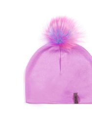 Detachable Pompom Hat - Lilac