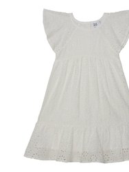 Eyelet Dress - White - White