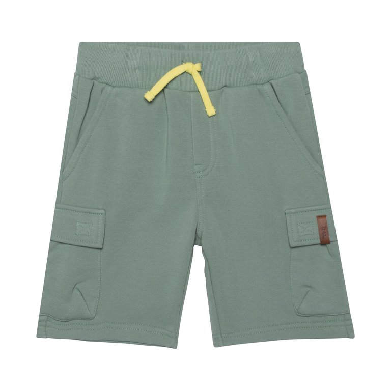 French Terry Bermuda Cargo Shorts Greyish-Green - Greyish-Green