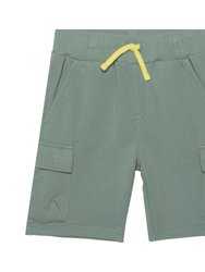 French Terry Bermuda Cargo Shorts Greyish-Green - Greyish-Green