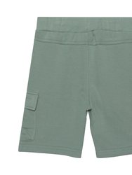 French Terry Bermuda Cargo Shorts Greyish-Green