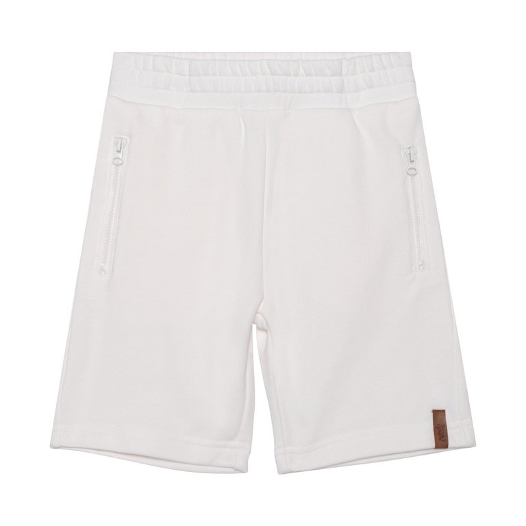 French Terry Zipper Pocket Short - Off White - Off White