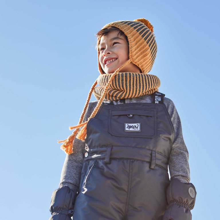 Knitted Neckwarmer Yellow Brown