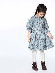 Long Sleeve Baby Corduroy Printed Dress