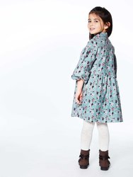 Long Sleeve Baby Corduroy Printed Dress