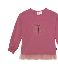 Long Sleeve Graphic Top - Dusty Pink Mauve - Dusty Pink Mauve