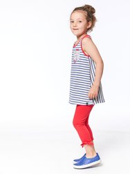 Organic Cotton Capri With Knot Red