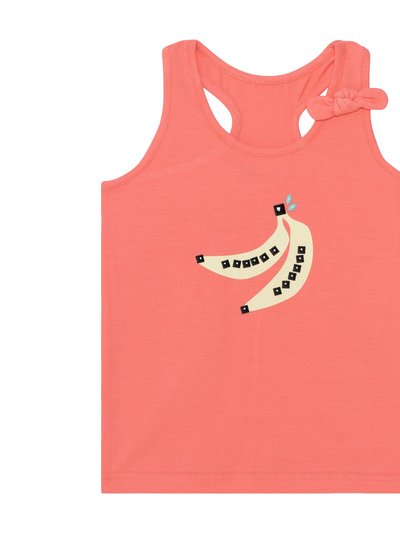 Deux Par Deux Organic Cotton Graphic Knot Tank Top - Coral product