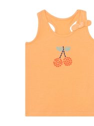 Organic Cotton Graphic Knot Tank Top - Peach - Peach