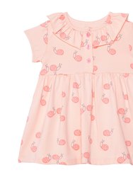 Organic Cotton Printed Dress Set - Pink Snails