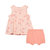 Organic Cotton Printed Top & Short Set Pink Snails - Pink Snails Print & Peach