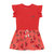 Organic Cotton Short Sleeve Dress Red Stripe & Coral Cherry Print - Red Stripe / Coral Cherry Print