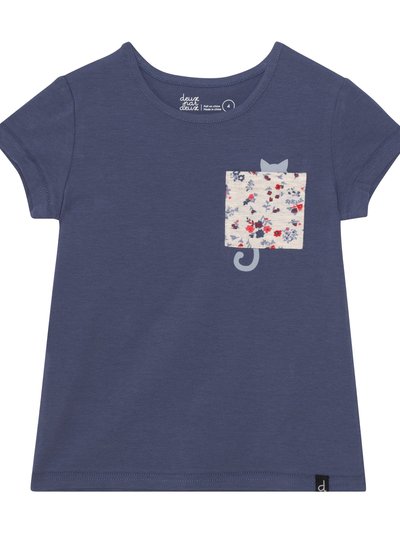 Deux Par Deux Organic Cotton Short Sleeve Top - Navy Blue product