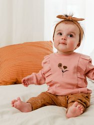 Organic Cotton Top And Pant Set - Dusty Pink/Oatmeal Mix