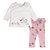 Organic Cotton Top And Pant Set - Dusty Purple/Beige - Flower Print Beige Mix And Dusty Purple