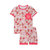 Organic Cotton Two Piece Short Pajama Set Light Pink Popcorn & Lollipop Print - Light Pink Printed Popcorn & Lollipop