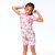 Organic Cotton Two Piece Short Pajama Set Light Pink Popcorn & Lollipop Print