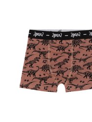 Printed Boxer Short Brown Dinosaurs - Brown Dinosaurs