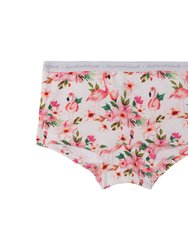 Printed Boyshort Pantie Beige Flamingos - Beige Flamingos