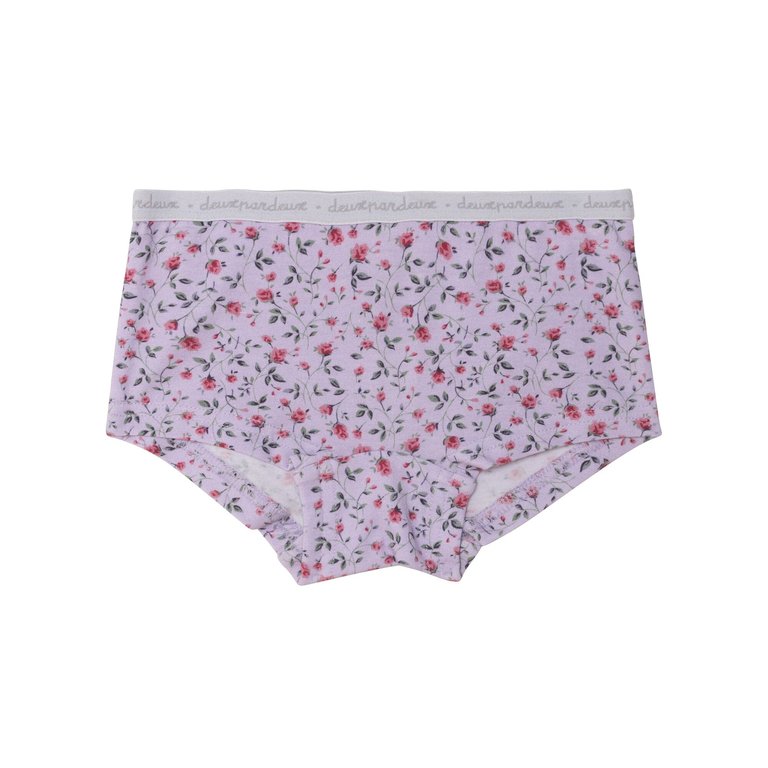 Printed Boyshort Pantie Lilac Little Flowers - Lilac Little Flowers