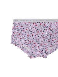 Printed Boyshort Pantie Lilac Little Flowers - Lilac Little Flowers