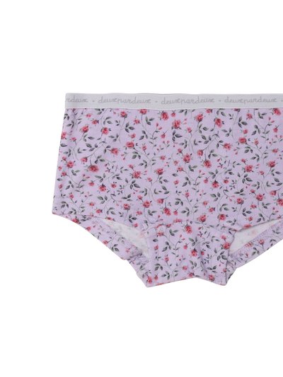 Deux Par Deux Printed Boyshort Pantie Lilac Little Flowers product