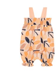 Printed Cotton Romper With Bow