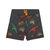 Printed French Terry Short - Charcoal Grey Multicolor Dinosaurs - Charcoal Grey Multicolor Dinosaurs