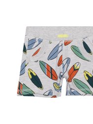 Printed French Terry Short - Light Grey Mix Surfboards - Light Grey Mix Surfboards