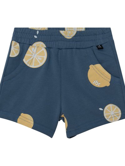 Deux Par Deux Printed French Terry Short - Navy Lemon product