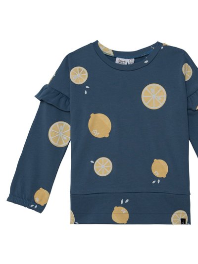 Deux Par Deux Printed French Terry Sweatshirt Navy Lemon product