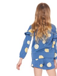 Printed French Terry Sweatshirt Navy Lemon