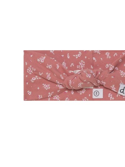 Deux Par Deux Printed Knotted Headband - Cinnamon Pink Little Flowers product