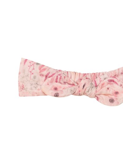 Deux Par Deux Printed Knotted Headband- Pink Watercolor Flowers product