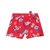 Printed Short With Bow - Red Flowers - Red Flowers