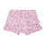 Printed Short With Frill Pink Watercolor Flowers - Pink Watercolor Flower Print