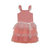 Printed Sleeveless Dress With Ruffle Cinnamon Pink Little Flowers - Cinnamon Pink Little Flowers