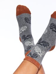 Printed Socks Heather Grey Bikes