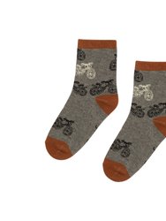 Printed Socks Heather Grey Bikes - Grey Bikes