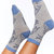 Printed Socks Light Heather - Grey Dinosaurs